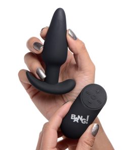 Bang! 21X Vibrating Silicone Butt Plug With Remote Control Black