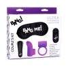 Bang! Purple Couples Vibrating Ring Kit with Bullet, Finger Vibe & Blindfold