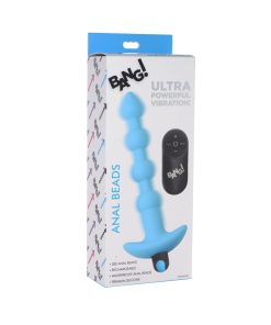 Bang! Vibrating Silicone Anal Beads & Remote Control Blue