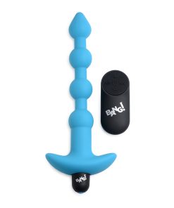 Bang! Vibrating Silicone Anal Beads & Remote Control Blue