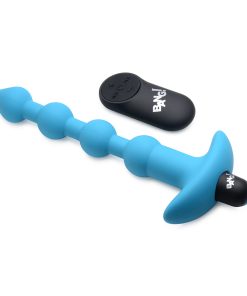 Bang! Vibrating Silicone Anal Beads & Remote Control Blue