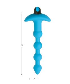 Bang! Vibrating Silicone Anal Beads & Remote Control Blue