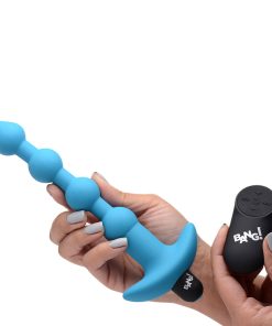 Bang! Vibrating Silicone Anal Beads & Remote Control Blue