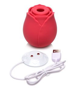 Bloomgasm 10X Wild Rose Silicone Suction Clit Stimulator Red