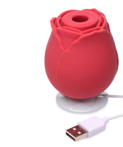 Bloomgasm 10X Wild Rose Silicone Suction Clit Stimulator Red