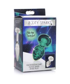 Booty Sparks Glow-In-The-Dark Glass Anal Plug S