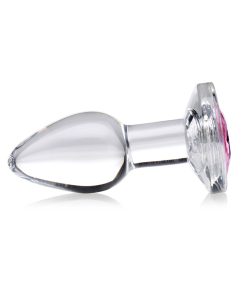 Booty Sparks Pink Gem Glass Anal Plug S