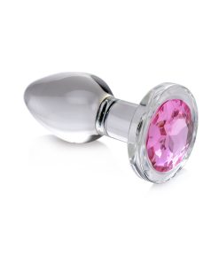 Booty Sparks Pink Gem Glass Anal Plug S