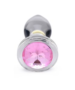 Booty Sparks Pink Gem Glass Anal Plug S