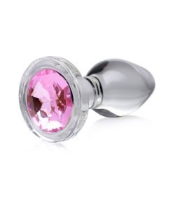 Booty Sparks Pink Gem Glass Anal Plug S