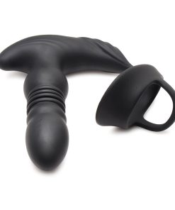 Thunderplugs 10X Thrusting Silicone Vibrator With Cock & Ball Strap & Remote
