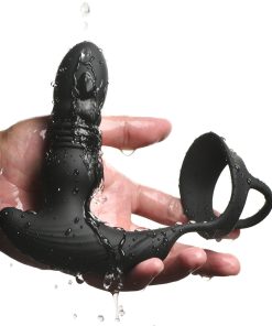 Thunderplugs 10X Thrusting Silicone Vibrator With Cock & Ball Strap & Remote