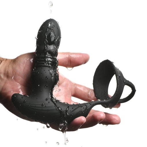 Thunderplugs 10X Thrusting Silicone Vibrator With Cock & Ball Strap & Remote - Image 10
