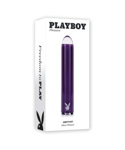 Playboy Amethyst Rechargeble Vibrating Glass Vibe Purple