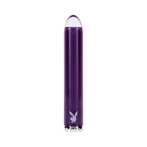 Playboy Amethyst Rechargeble Vibrating Glass Vibe Purple - Image 2