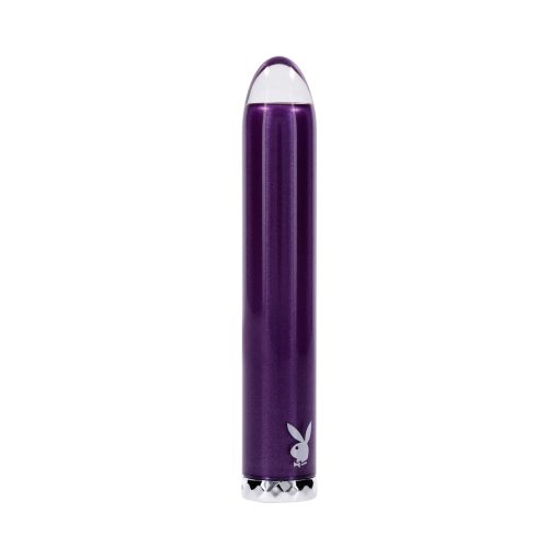 Playboy Amethyst Rechargeble Vibrating Glass Vibe Purple - Image 5