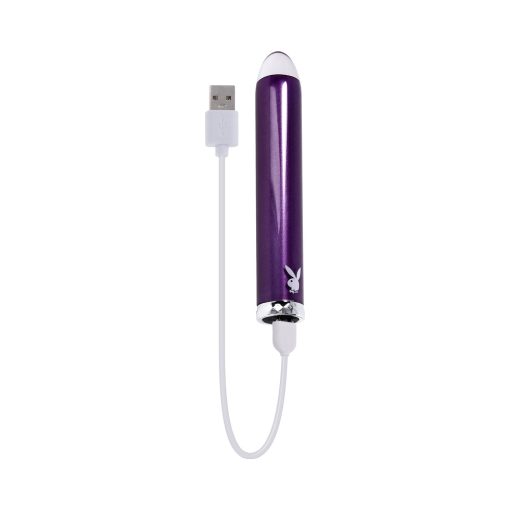 Playboy Amethyst Rechargeble Vibrating Glass Vibe Purple - Image 7
