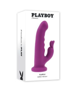 Playboy Fluffle Rechargeable Vibrating Dual Stimulator Silicone Purple