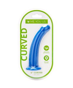 Me You Us 6 In. Curved Silicone Dildo Blue