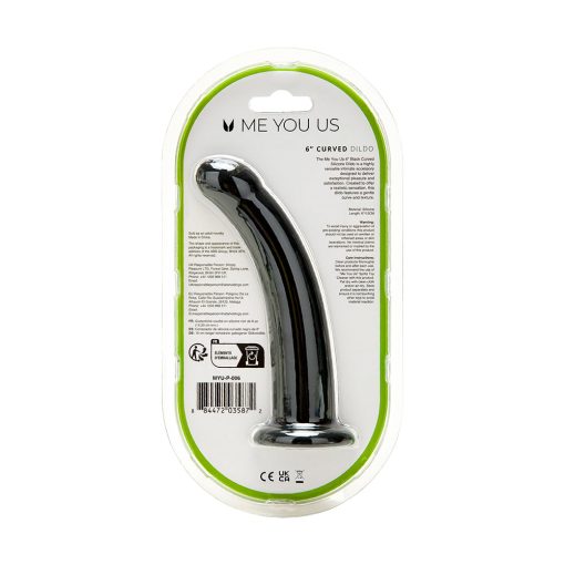 Me You Us 6 In. Curved Silicone Dildo Black - Image 4