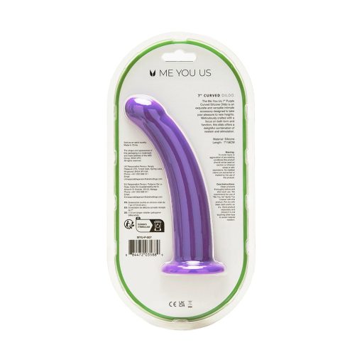 Me You Us 7 In. Curved Silicone Dildo Purple - Image 4