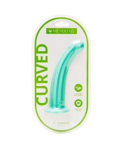 Me You Us 7 In. Curved Silicone Dildo Aqua