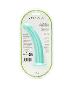 Me You Us 7 In. Curved Silicone Dildo Aqua