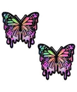 Pastease Butterfly Melt Trippy Glitter Rainbow Nipple Pasties