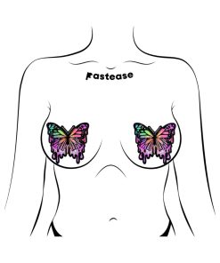 Pastease Butterfly Melt Trippy Glitter Rainbow Nipple Pasties
