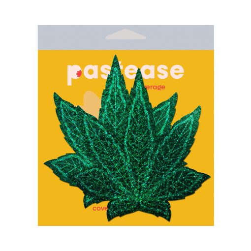 Pastease Pot Leaf Glitter Green Full Breast Covers Support Tape - Image 2