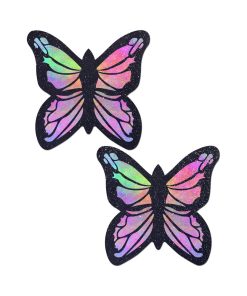 Pastease Butterfly Rainbow Twinkle Velvet Full Breast Covers Support Tape