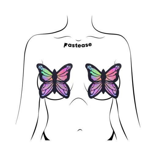 Pastease Butterfly Rainbow Twinkle Velvet Full Breast Covers Support Tape - Image 3