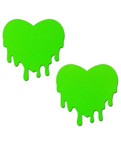 Pastease Neon Green Melty Heart Nipple Pasties