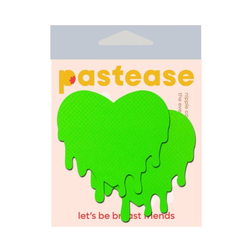 Pastease Neon Green Melty Heart Nipple Pasties - Image 2