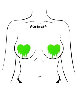 Pastease Neon Green Melty Heart Nipple Pasties