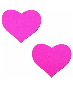 Pastease Neon Pink Day-Glow Lycra Heart Nipple Pasties