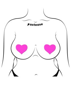 Pastease Neon Pink Day-Glow Lycra Heart Nipple Pasties