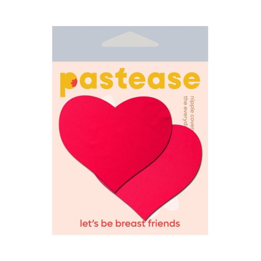 Pastease Neon Red Day-Glow Lycra Heart Nipple Pasties - Image 2