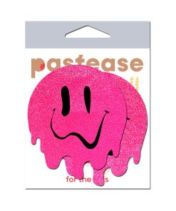 Pastease Neon Pink Melted Smiling Face Nipple Pasties