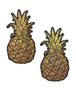 Pastease Pineapple On Glitter Gold Nipple Covers