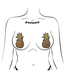 Pastease Pineapple On Glitter Gold Nipple Covers
