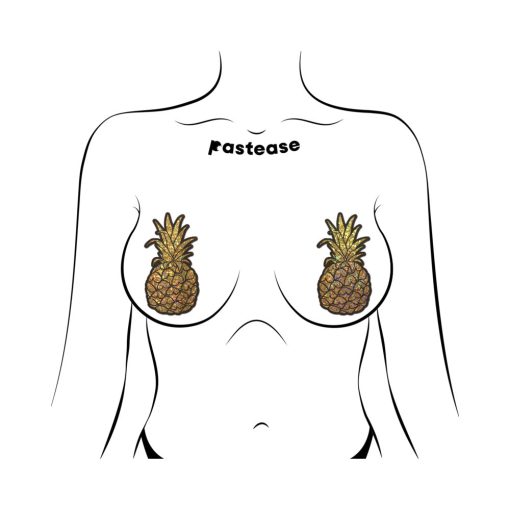 Pastease Pineapple On Glitter Gold Nipple Covers - Image 3