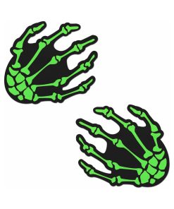 Pastease Zombie Neon Green/Uv Reactive Boney Hands Nipple Pasties
