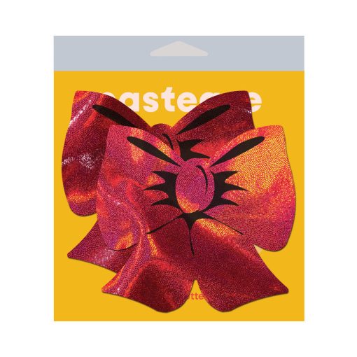 Pastease Bow Red Holographic Breast Covers Support Tape - Image 2