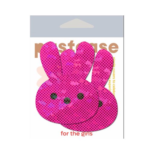 Pastease Glittery Pink Marshmallow Easter Bunny Nipple Pasties - Image 2