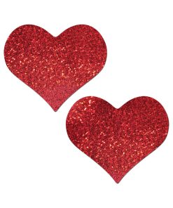 Pastease Heart Glitter Red Full Breast Covers Support Tape