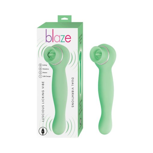Blaze Luscious Licker Vibe – Dual Motor Silicone Vibrator (Mint, Rechargeable)
