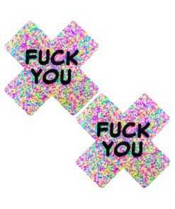 Neva Nude F*Ck You Sprankles 3D Neon Blacklight X Factor Nipple Pasties