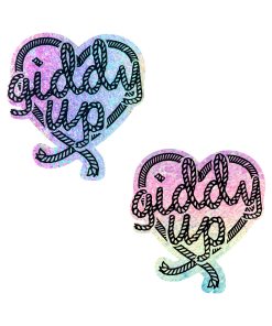 Neva Nude Giddy Up Light Pastel Smarties Party Glitter Lasso Heart Nipple Pasties