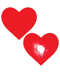Neva Nude Vixen Queen Status Plus Size Red Wet Vinyl Heart Nipple Pasties